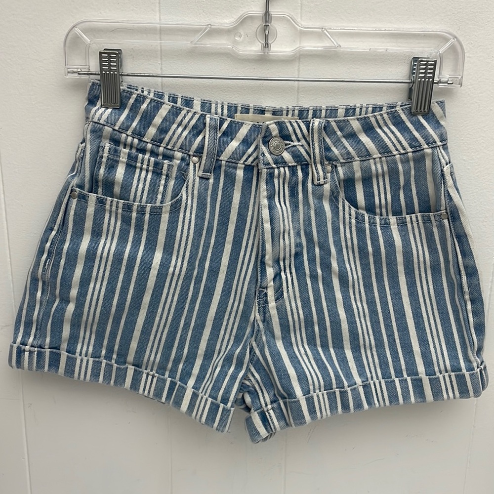 Pacsun 23 Yacht Striped Denim Mom Shorts